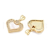 Brass Micro Pave Clear Cubic Zirconia Pendants KK-N254-200G-2