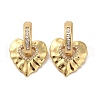 Brass Micro Pave Cubic Zirconia Dangle Hoop Earrings EJEW-P252-05G-1
