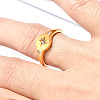 Flat Round with Star Pattern 304 Stainless Steel Micro Pave Clear Cubic Zirconia Finger Rings FS-WG7CEF6-01-4