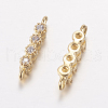 Brass Micro Pave Cubic Zirconia Links ZIRC-G122-42G-RS-1