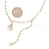 Shell Pearl Octopus Teardrop Pendant Brass & 304 Stainless Steel Chain Necklaces for Women NJEW-JN05310-3