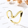 925 Sterling Silver Wave Cuff Rings RJEW-D300-02G-5