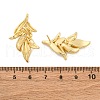 Leaf Brass Stud Earrings EJEW-R025-20G-5