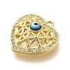 Brass Micro Pave Cubic Zirconia Pendants KK-U048-10G-2