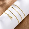 Brass Curb Chains with Star Necklace for Women NJEW-P265-11G-3