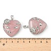 Natural Rose Quartz Heart Pendants G-S391-01P-G-3