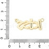 Brass Micro Pave Clear Cubic Zirconia Links KK-D357-03F-G-3