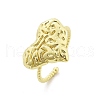 Heart Brass Cuff Rings for Women RJEW-C123-09G-4