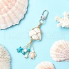 Braided Nylon Thread & Natural Shell Pendant Decorations HJEW-TA00342-02-1