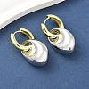Nuggets Brass Hoop Earrings for Women EJEW-U057-06B-04GP-2