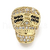 Brass Micro Pave Black Cubic Zirconia Beads ZIRC-P119-22G-1
