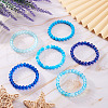6Pcs 6 Styles 8mm Glass Round Beaded Stretch Bracelet Sets BJEW-TAC0021-15