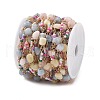 Natural Morganite & Glass Link Chains CHC-K014-11G-01-2