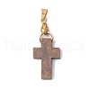 8Pcs 8 Colors Wood Pendants PALLOY-JF03999-4