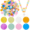   240Pcs 8 Colors Dyed Natural Capiz Shell Disc Links Connector Charms SSHEL-PH0001-31B-1
