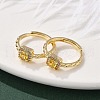 Brass Micro Pave Cubic Zirconia Finger Rings for Women RJEW-U049-04G-2
