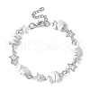 Natural Howlite Chip Link Bracelets BJEW-JB11592-01-2