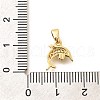Brass Micro Pave Clear Cubic Zirconia Charms KK-Q040-03G-G-3