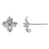 Brass Stud Earring Findings KK-N232-337B-01P-2