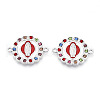 Alloy Rhinestone Enamel Connector Charms PALLOY-T092-02-1