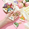 Cotton Macrame Rainbow Keychain HJEW-YW00007-01-5