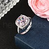 925 Sterling Silver Pave Cubic Zirconia Finger Rings RJEW-C138-01A-02-1