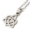 201 Stainless Steel Heart with Sailor's Knot Pendant Necklace with Cable Chains NJEW-Q317-15P-2