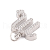 316 Stainless Steel Micro Pave Cubic Zirconia Pendants STAS-K284-01L-P-2