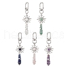 Copper Wire Wrapped Natural Gemstone Pointed Bullet Pendant Decorations HJEW-JM03103-01-1