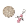 8Pcs 8 Colors Angel Alloy Beaded & Glass Pearl Round Beaded Pendant Decoration HJEW-JM03008-3