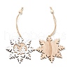 Christmas Theme Natural Wood Pendant Decorations HJEW-P010-11-2