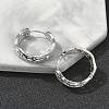 Brass Clear Cubic Zirconia Rectangle Hoop Earrings EJEW-D320-06P-3