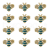 SUPERFINDINGS 12Pcs Bees Enamel Brooch Setting for Rhinestone JEWB-FH0001-46-1