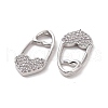 Brass Micro Pave Clear Cubic Zirconia Pendants KK-E068-VF193-3