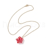 Handmade Glass Seed Beaded Star Pendant 304 Stainless Steel Cable Chain Necklaces for Women NJEW-MZ00118-02-4