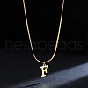 316 Surgical Stainless Steel Initial Pendant Flat Snake Chain Necklaces for Women WGC1053-06-1