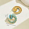 Stainless Steel Enamel Vortex Spiral Stud Earrings LD7600-4-2