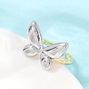 Brass Adjustable Open Cuff Rings for Women RJEW-Q030-03GP-5