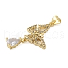 Brass Micro Pave Cubic Zirconia Pendants KK-P293-17G-2