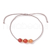 Natural Striped Agate Beads Braided Bead Bracelets for Women BJEW-JB11979-2