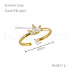 304 Stainless Steel Micro Pave Clear Cubic Zirconia Cuff Rings for Women FS-WGE9F4E-02-2