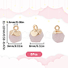 SUNNYCLUE 8Pcs Electroplate Natural Rose Quartz Star Cut Round Charms G-SC0003-04-2