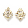 Brass Micro Pave Cubic Zirconia Charms KK-N232-47-NF-1