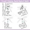 4Pcs 2 Styles Glass & Alloy Pendant Decoration HJEW-UN00037-3