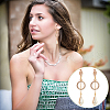 Unicraftale 12Pcs Leaf Brass Cubic Zirconia Stud Earring Findings KK-UN0002-28-6