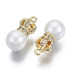 Brass Micro Pave Clear Cubic Zirconia Pendants KK-S348-562-NF-2