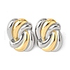 knot 304 Stainless Steel Two Tone Stud Earrings EJEW-D308-10A-PG-2