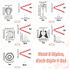 AHADERMAKER 5 Sets 5 Styles Zinc Alloy Heat Transfer Sublimation Blank Pendant Decorations AJEW-GA0007-53-2