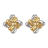 304 Stainless Steel Two Tone Stud Earrings EJEW-V014-05GP-2