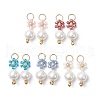 Glass Seed Beaded Flower Pendants PALLOY-MZ00678-1